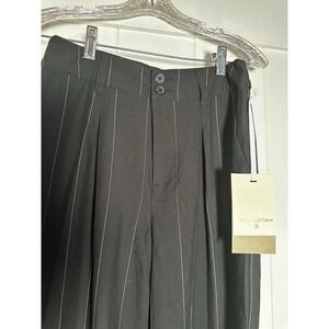 NILI LOTAN X Target Size O Black Pinstripe High-Rise Wide Leg Trousers Pants NWT